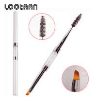 Guteng 2017 Best Selling Double Ended Angled Eyebrow Brush Eyelash Makeup Brushes Private Label